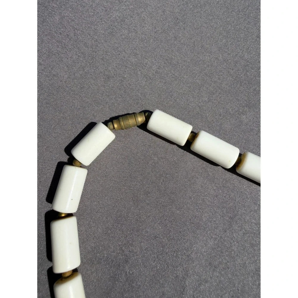 Vintage Bovine Bone Cylinder Bead Necklace 28